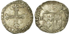 France, Louis XIII, 1/4 Écu de Navarre, 1617, Saint-Palais, Silver, VF(30-35)