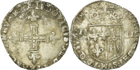 France, Louis XIII, 1/4 Écu de Navarre, 1618, Saint-Palais, Faulty, Silver