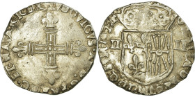 France, Louis XIII, 1/4 Écu de Navarre, 1622 ?, Saint-Palais, Silver, EF(40-45)