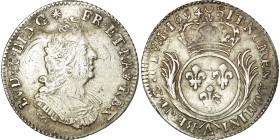 France, Louis XIV, 1/12 Ecu aux palmes, 1694, Paris, reformed, Silver