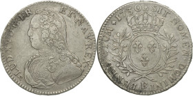 France, Louis XV, 1/2 Ecu aux branches d'olivier, 1730, Rouen, Silver