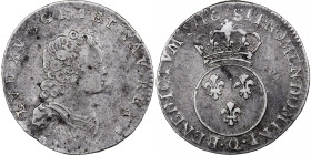 France, Louis XV, 1/10 Écu vertugadin, 1716, Perpignan, Silver, VF(30-35)