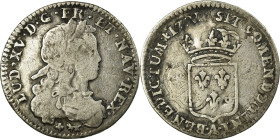 France, Louis XV, 1/12 Ecu de France, 1721, Paris, Reformed, Silver, VF(20-25)