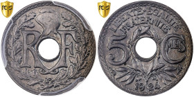 France, 5 Centimes, Lindauer, 1924, Paris, Copper-nickel, PCGS, MS65