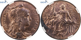 Coin, France, Dupuis, 10 Centimes, 1913, Paris, GENI, MS62RB, Bronze, KM:843