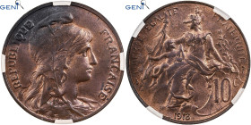 Coin, France, Dupuis, 10 Centimes, 1913, Paris, GENI, MS63RB, Bronze, KM:843