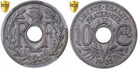 France, 10 Centimes, Lindauer, 1935, Paris, Copper-nickel, PCGS, MS65