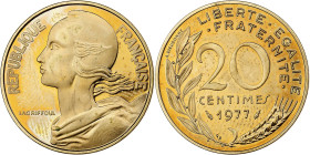 France, 20 Centimes, Marianne, 1977, MDP, Piéfort, Cupro-Aluminium, MS(63)