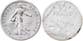 France, 1/2 Franc, Semeuse, 1981, Paris, Piéfort, Silver, MS(65-70)