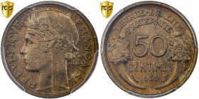 France, 50 Centimes, Morlon, 1939, Paris, Aluminum-Bronze, PCGS, MS66