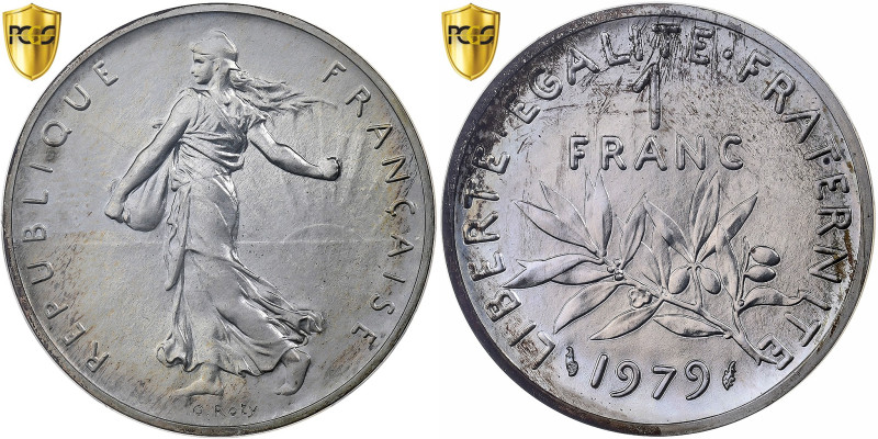 France, 1 Franc, Semeuse, 1979, MDP, Piefort, Silver, PCGS, SP64
Sower advancin...