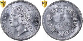 France, 5 Francs, Lavrillier, 1946, Paris, Aluminum, PCGS, MS64, Gadoury:766