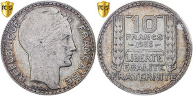 France, 10 Francs, Turin, 1933, Paris, Silver, PCGS, MS65, Gadoury:801, KM:878