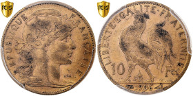 France, 10 Francs, Marianne, 1906, Paris, Gold, PCGS, AU55, Gadoury:1017