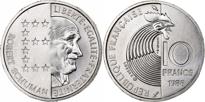 France, 10 Francs, Schuman, 1986, MDP, Pattern, Nickel, MS(64), Gadoury:825
12 ...