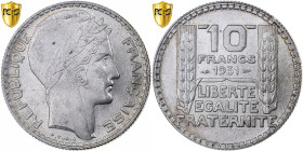 France, 10 Francs, Turin, 1932, Paris, Silver, PCGS, MS62, Gadoury:801, KM:878