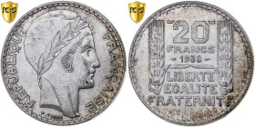 France, 20 Francs, Turin, 1938, Paris, Silver, PCGS, MS64, Gadoury:852, KM:879