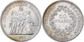 France, 50 Francs, Hercule, 1974, MDP, Observe 20 francs, Silver, AU(55-58)