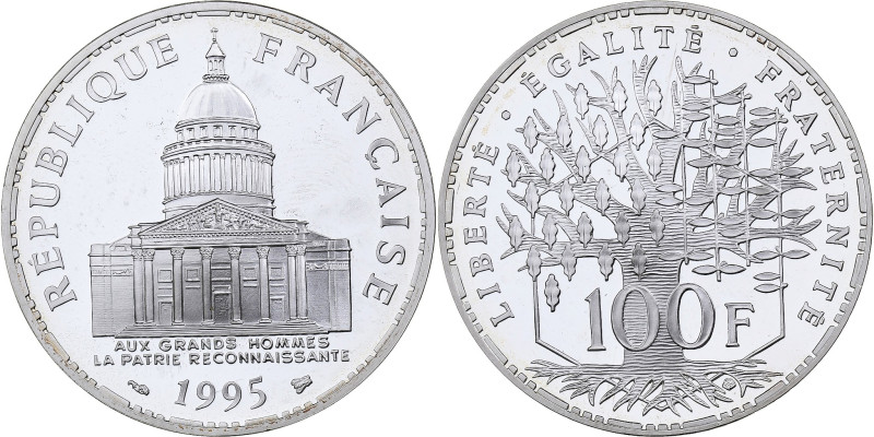 France, 100 Francs, Panthéon, 1995, Paris, Proof, Silver, MS(63), Gadoury:898a
...