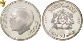 Morocco, al-Hassan II, 50 Dirhams, 1975, Llantrisant, Proof, Silver, PCGS