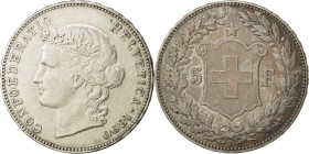 Switzerland, 5 Francs, 1890, Bern, Silver, EF(40-45), KM:34