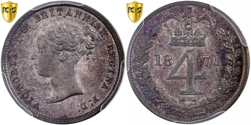 Great Britain, Victoria, 4 Pence, Maundy, 1871, Silver, PCGS, PL65, Spink:3917
...