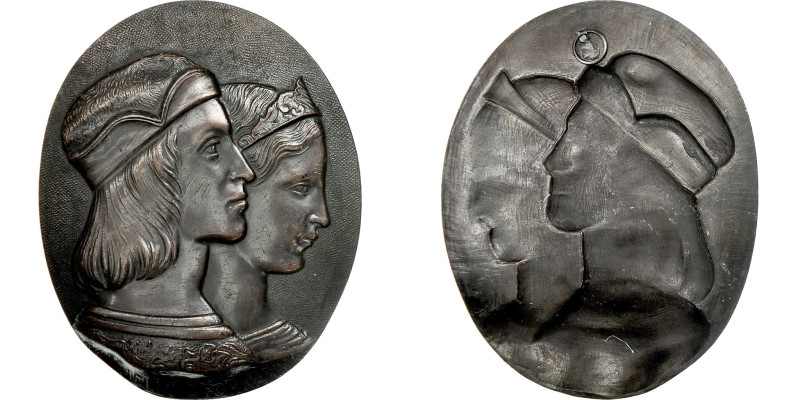 Italy, Medal, Raphael and La Fornarina, Bronze, AU(55-58)
Busts of Raphael and ...