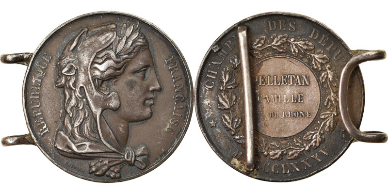 France, Medal, Camille Pelletan, 1885, Silver, Gayrard, EF(40-45)
Head of Maria...