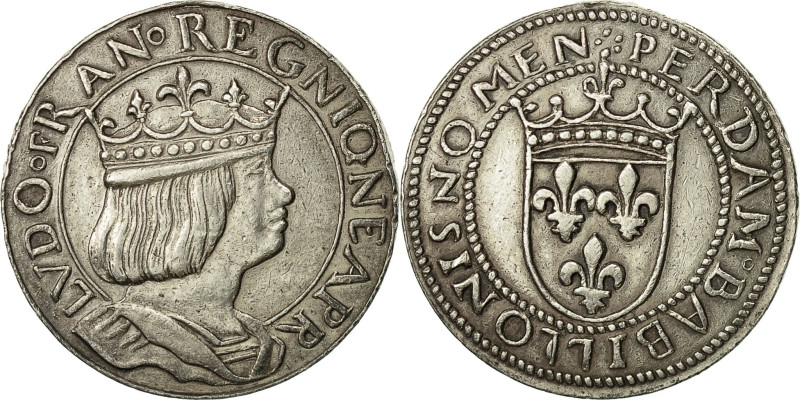 France, Token, Silver pattern of gold Ducat of Naples, Louis XII, Silver, MS(63)...