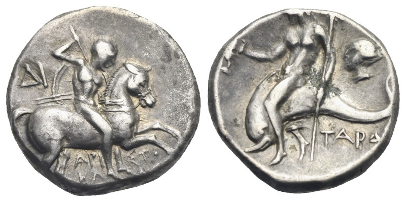 CALABRIA. Tarentum. Circa 272-240 BC. Didrachm or Nomos (Silver, 20.02 mm, 6.30 ...