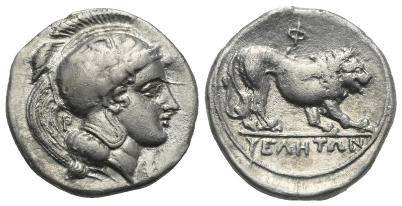 LUCANIA. Velia. Circa 340-334 BC. Didrachm (Silver, 22.66 mm, 7.46 g). 5th perio...