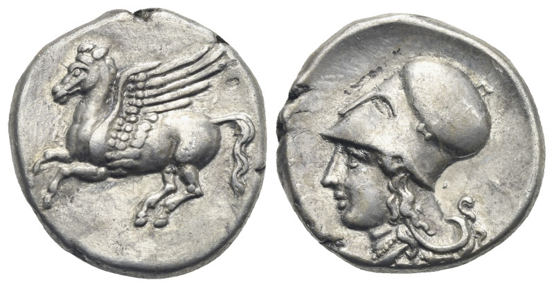 BRUTTIUM. Medma. Circa 330-320 BC. Stater (Silver, 20.66 mm, 8.55 g). Pegasos fl...