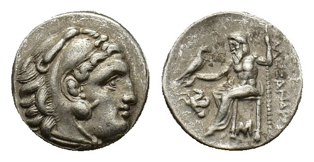 KINGS OF MACEDON. Alexander III the Great, 336-323 BC. Drachm (Silver, 17.68 mm,...