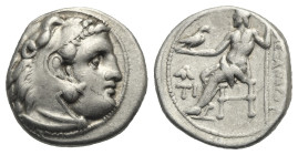 KINGS OF MACEDON. Alexander III the Great, 336-323 BC. Drachm (Silver, 15.50 mm, 4.27 g) Sardes, early posthumous issue, circa 320-319 BC. Head of Her...