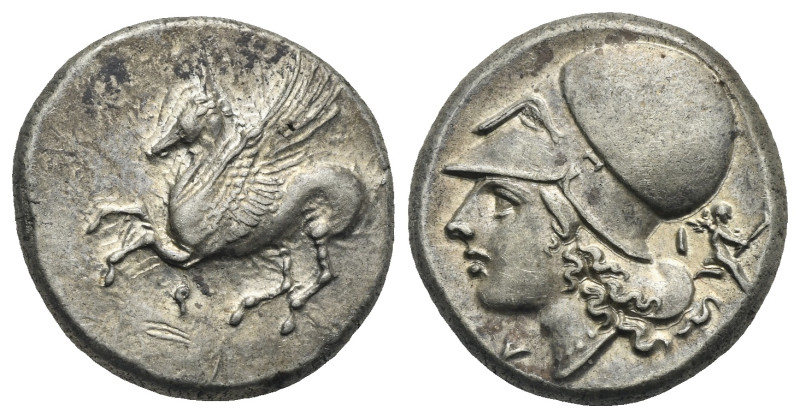 CORINTHIA. Corinth. Circa 345-307 BC. Stater (Silver, 19.50 mm, 8.64 g). Pegasos...