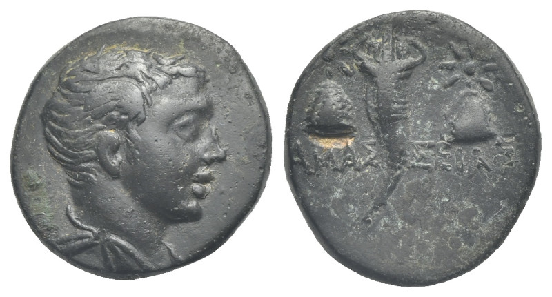 PONTUS. Amaseia. Circa 100-85 BC. Bronze (Bronze, 17.19 mm, 3.56 g). Winged and ...