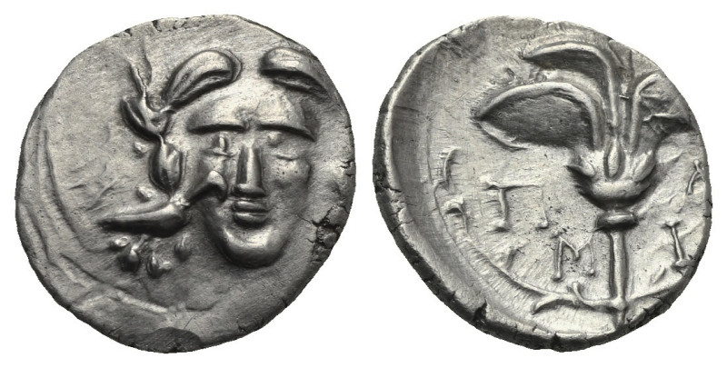 CARIA. Mylasa. Drachm. Circa 170-160 BC. Silver (15.50 mm, 2.13 g) Head of Helio...