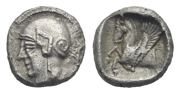 CILICIA. Kelenderis. Circa 410-375 BC. Obol (Silver. 8.29 mm, 0.92g). Head of At...