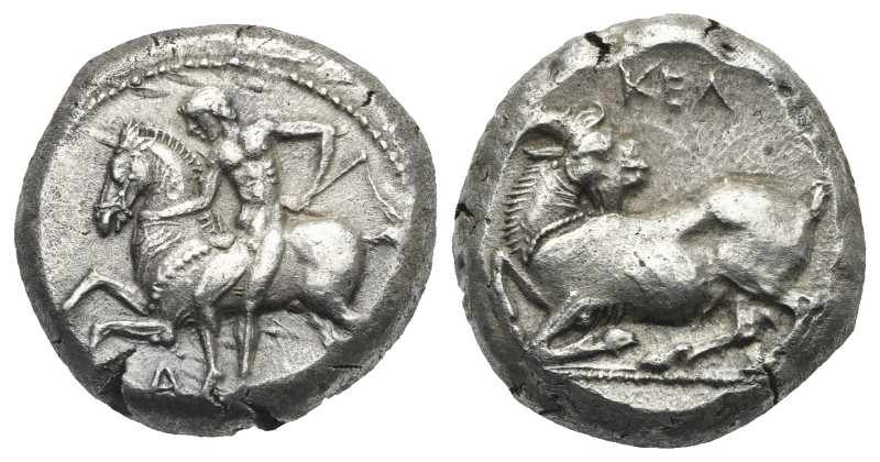 CILICIA. Kelenderis. Circa 420-400 BC. Stater (Silver, 20.14 mm, 10.73 g). Youth...