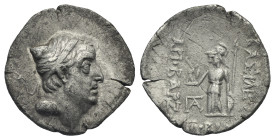 KINGS OF CAPPADOCIA. Ariobarzanes I Philoromaios, 96-63 BC. Drachm (Silver, 20.18 mm, 3.23 g). Eusebeia-Mazaka, date off flan. Diademed head of Arioba...