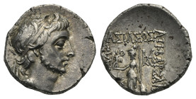 KINGS OF CAPPADOCIA. Ariobarzanes III Eusebes Philoromaios, 52-42 BC. Drachm (Silver, 16.8 mm, 4.16 g). Eusebeia-Mazaka. Diademed, bearded head of Ari...