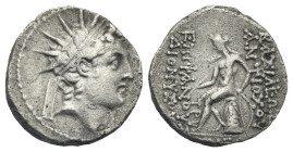 SELEUKID KINGS. Antiochos VI Dionysos, 144-142 BC. Drachm (Silver, 18.30 mm, 3.77 g). Antioch on the Orontes. Radiate and diademed head of the youthfu...