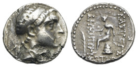 SELEUKID KINGS. Demetrios I Soter, 162-150 BC. Drachm (Silver, 16.00 mm, 3.26 g) Ecbatana, 155-150 BC. Diademed head of Demetrios right. Rev. ΒΑΣΙΛΕΩΣ...