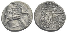 KINGS OF PARTHIA. Phraates IV, circa 38-2 BC. Drachm (Silver, 17.88 mm, 3.73 g). Susa. Diademed and draped bust left, to right crowning eagle left. Re...