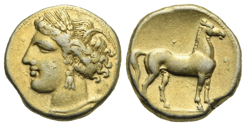 ZEUGITANIA. Carthage. Circa 280-270 BC. Stater (Electrum, 18.60 mm, 7.47 g) Head...