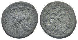 SELEUCIS AND PIERIA. Antioch. Antoninus Pius, 138-161. Bronze (Bronze, 18.51 mm, 3.63 g). [AVTO KAI TPAI]A AΔPI ANTѠ[NЄINOC CЄB] Laureate head to righ...