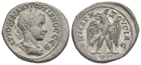 SYRIA, Seleucis and Pieria. Antioch. Gordian III, 238-244. Tetradrachm (Billon, 27.62 mm, 14.17 g), 238-240. ΑΥΤΟΚ Κ Μ ΑΝΤ ΓΟΡΔΙΑΝΟC CЄΒ Laureate, dra...