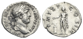 Hadrian, 117-138. Denarius (Silver, 20.63 mm, 3.09 g). Rome, circa 119-122. IMP CAESAR TRAIAN H-ADRIANVS AVG Laureate head to right. Rev. P M TR P COS...