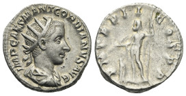 Gordian III, 238-244. Antoninianus (Silver, 20.70 mm, 4.59 g). Rome, 239. IMP CAES M ANT GORDIANVS AVG Radiate, draped and cuirassed bust of Gordian t...