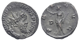 Postumus, 260-269. Antoninianus (Silver, 18.98 mm, 3.18 g). Treveri, 268. IMP C POSTVMVS P F AVG Radiate, draped and cuirassed bust right. Rev. PAX AV...
